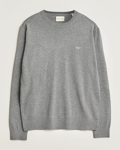 Gant Classic Cotton Crew Neck Dark Grey Melange