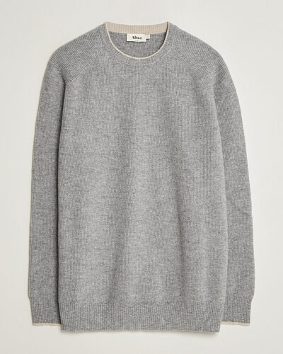 Altea Rib Wool Raglan Sweater Light Grey