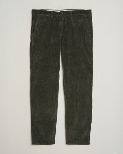 KnowledgeCotton Apparel Chuck Regular Cord Trousers Forest Night