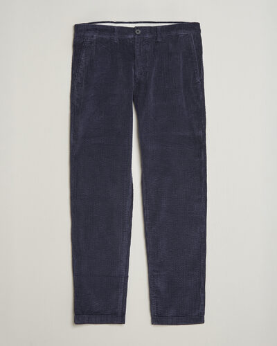 KnowledgeCotton Apparel Chuck Regular Cord Trousers Night Sky