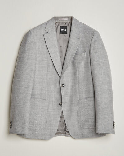 BOSS BLACK Hutson Wool Patch Pocket Blazer Light Grey