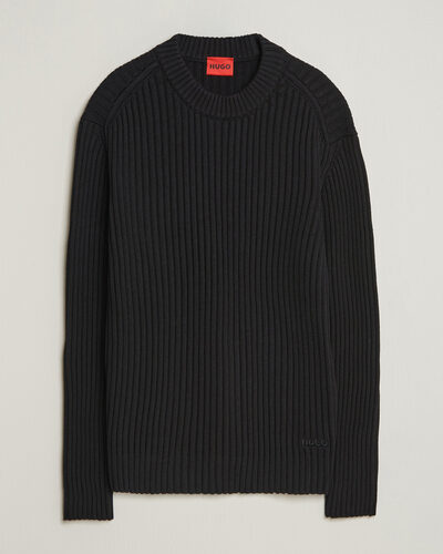 HUGO Sribban Cotton Knitted Sweater Black