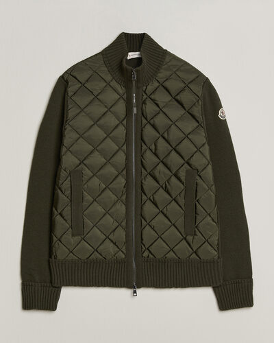 Moncler Quilted Hybrid Jacket Dark Green