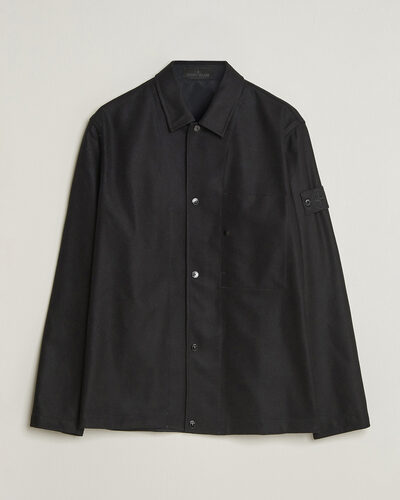 Stone Island Ghost Wool/Nylon Flannel Overshirt Black