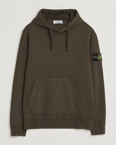 Stone Island Garment Dyed Fleece Hood Coal Grey