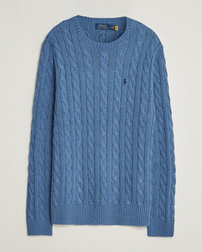 Polo Ralph Lauren Cotton Cable Pullover  Blue Borage Heather