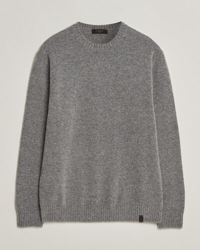 Zanone Wool Boucle Crew Neck Grey Melange