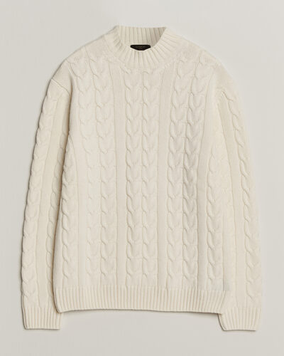 Zanone Double Cable Crew Neck Latte