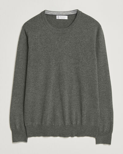 Brunello Cucinelli 2 Ply Cashmere Pullover Forest Green