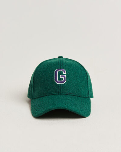 Gant G Badge Wool Melton Cap Dark Emerald