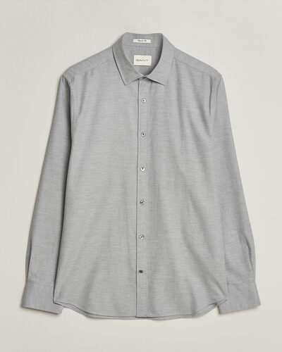 GANT Regular Fit Flannel Shirt Grey Melange
