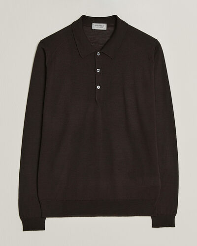 John Smedley Belper Extra Fine Merino Polo Pullover Faulkner Brown