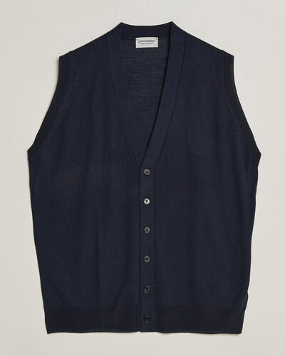 John Smedley Bolton Extra Fine Merino Waistcoat Midnight