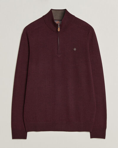 Morris John Merino Half Zip Wine Red