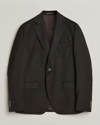 Oscar Jacobson Fogerty Wool Flannel Blazer Brown