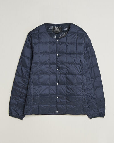 TAION Crew Neck Button Down Jacket Dark Navy