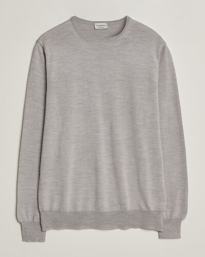 Morgano Extra Fine Merino Wool Crewneck Light Grey