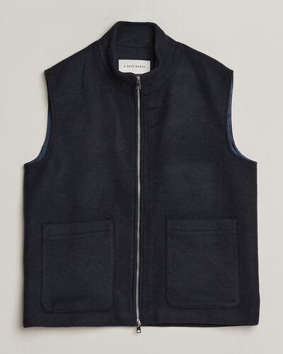 A Day's March Canora Lined Wool Vest Navy