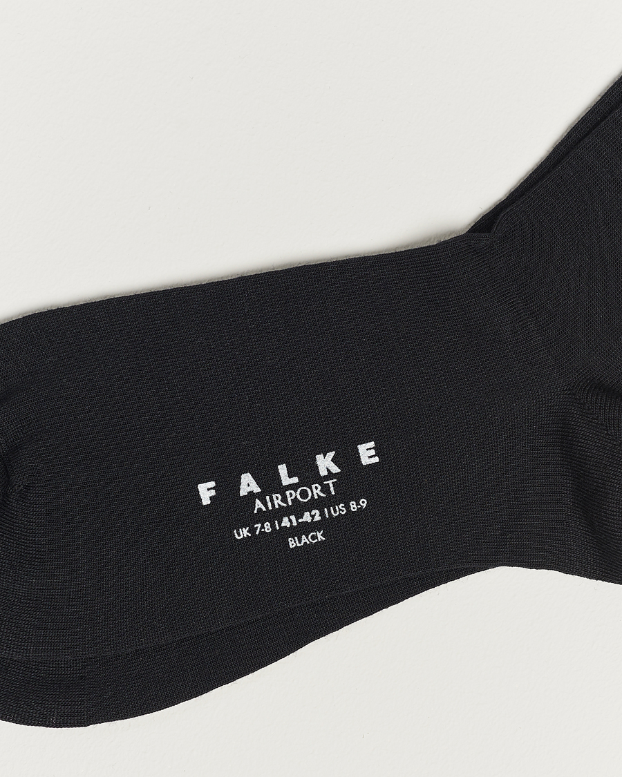 Heren |  | Falke | Airport Knee Socks Black