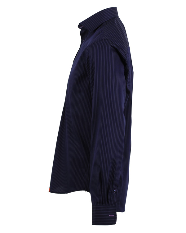 Heren | Overhemden | Oscar of Sweden | Skjorta Slim Fit Marin Botten Lila Rand L