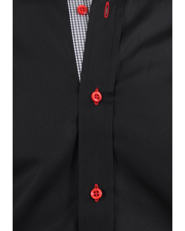 Heren | Overhemden | Oscar of Sweden | Slim Fit Skjorta Svart Rutkontrast