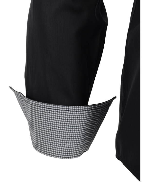Heren | Overhemden | Oscar of Sweden | Slim Fit Skjorta Svart Rutkontrast