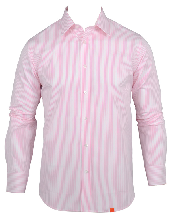 Heren | Overhemden | Oscar of Sweden | Slim Fit Skjorta Randig Rosa