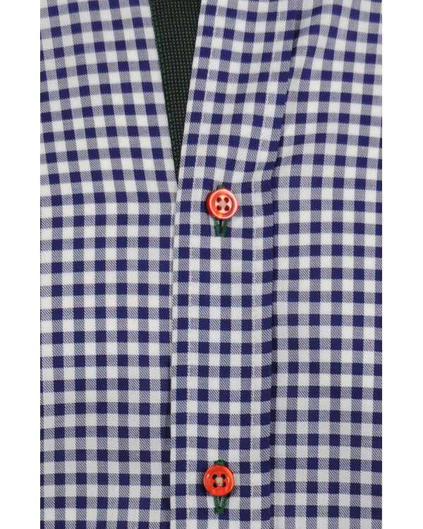 Heren | Overhemden | Oscar of Sweden | Slim Fit Skjorta Bardot-ruta Blåvit