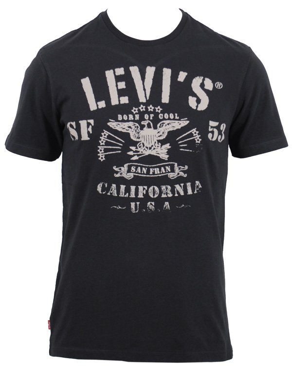 Heren | T-shirts | Levi's | Levis SS Eagle 53 Logo Tee Coal