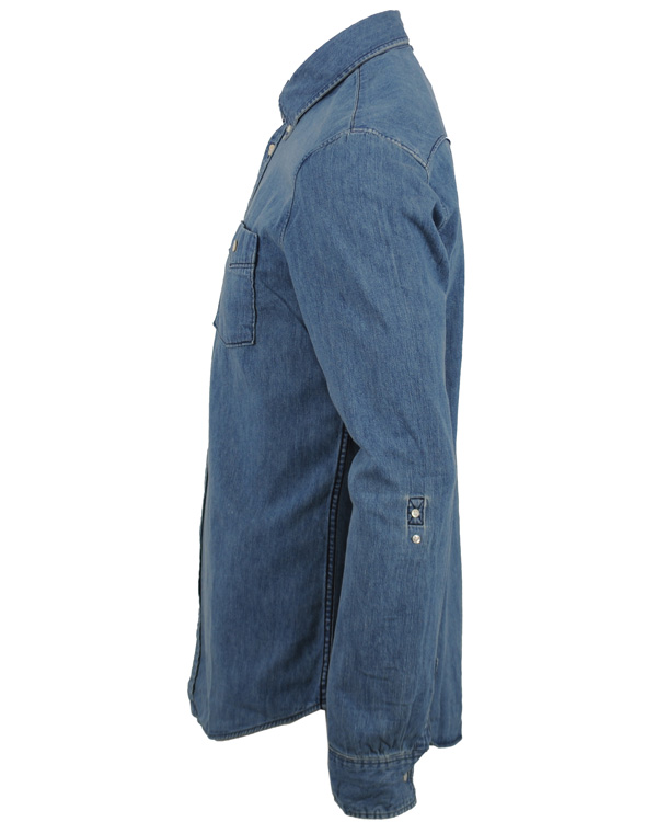 Heren | Overhemden | Levi's | Levis 2 Pocket Button Down Jeansskjorta Blue Shaed Mid