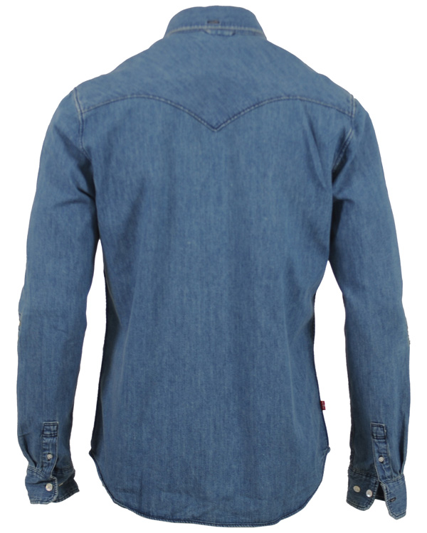 Heren | Overhemden | Levi's | Levis 2 Pocket Button Down Jeansskjorta Blue Shaed Mid