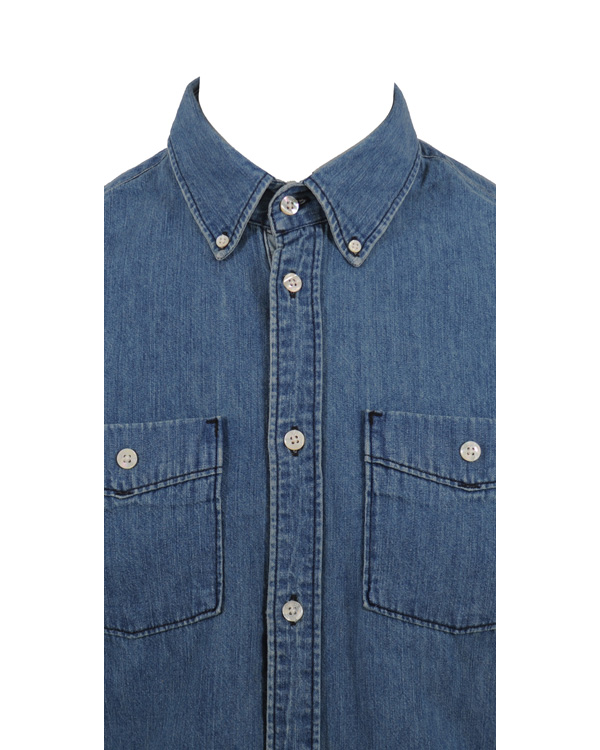 Heren | Overhemden | Levi's | Levis 2 Pocket Button Down Jeansskjorta Blue Shaed Mid