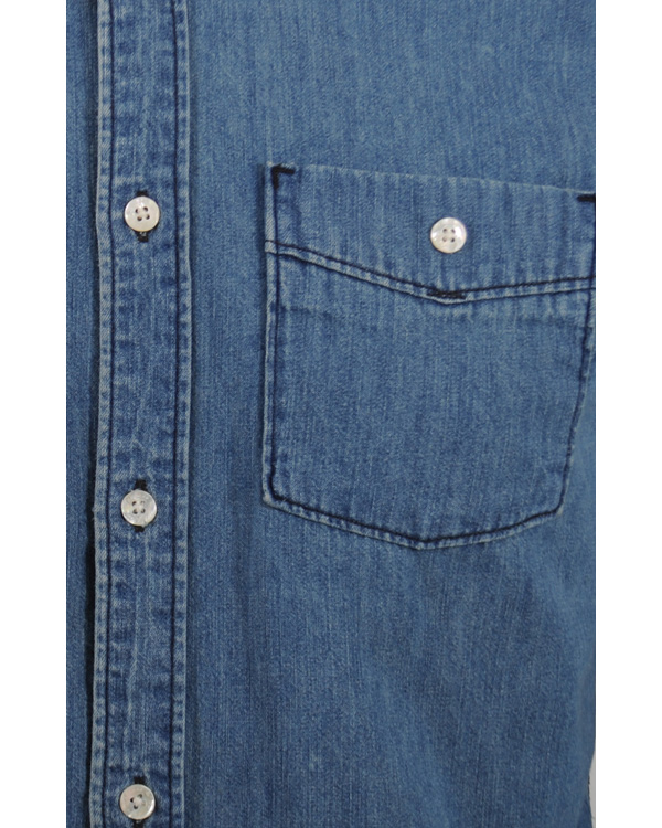 Heren | Overhemden | Levi's | Levis 2 Pocket Button Down Jeansskjorta Blue Shaed Mid