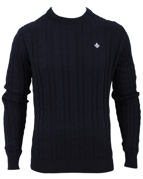 Heren | Truien | Morris | Biarritz Cable Pullover Navy