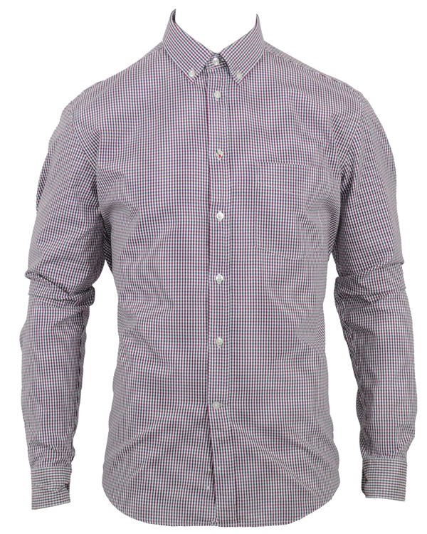 Heren | Overhemden | Boomerang | Kjell Gingham Oxford Shirt Beetroot
