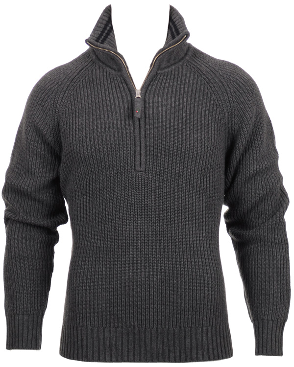Heren | Truien | Boomerang | Grinda Halfzip Raglan Sweater Grey Melange