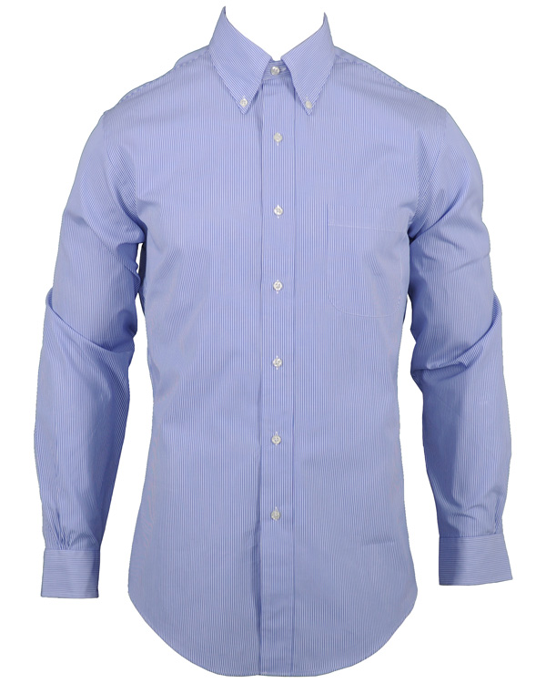 Heren | Overhemden | Brooks Brothers | Shirt Slim Fine Line Blue
