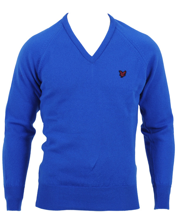 Heren | Truien | Lyle & Scott | Knitted V-Neck Pullover Snorkel Blue