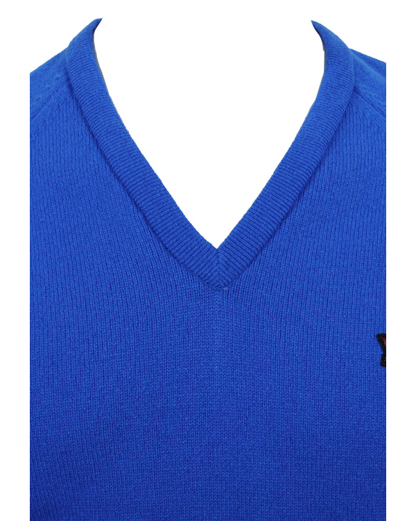 Heren | Truien | Lyle & Scott | Knitted V-Neck Pullover Snorkel Blue
