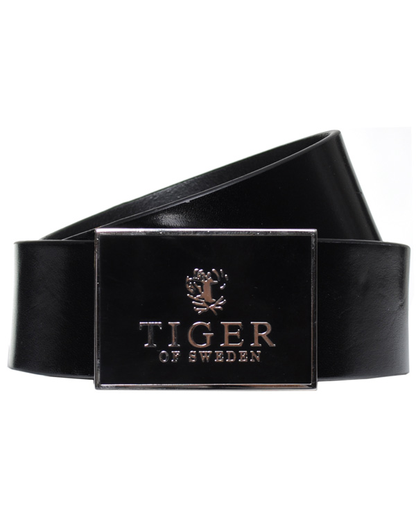 Heren | Tiger of Sweden Leather Logo Belt Black | Tiger of Sweden | Leather Logo Belt Black