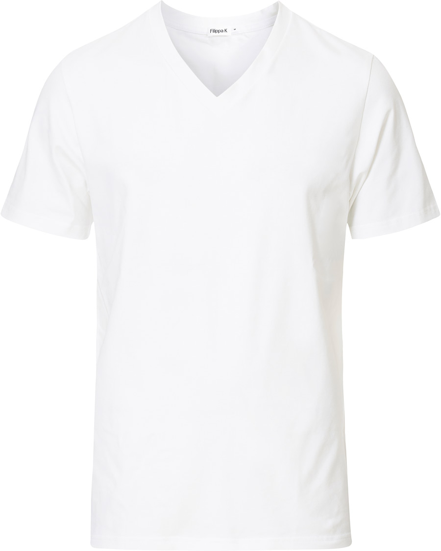 Heren | T-shirts | Filippa K | Soft Lycra V-Neck Tee White
