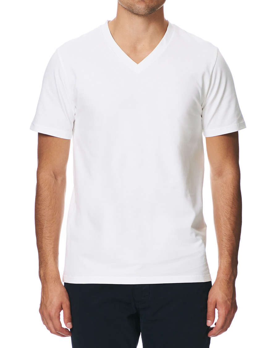 Heren | T-shirts | Filippa K | Soft Lycra V-Neck Tee White