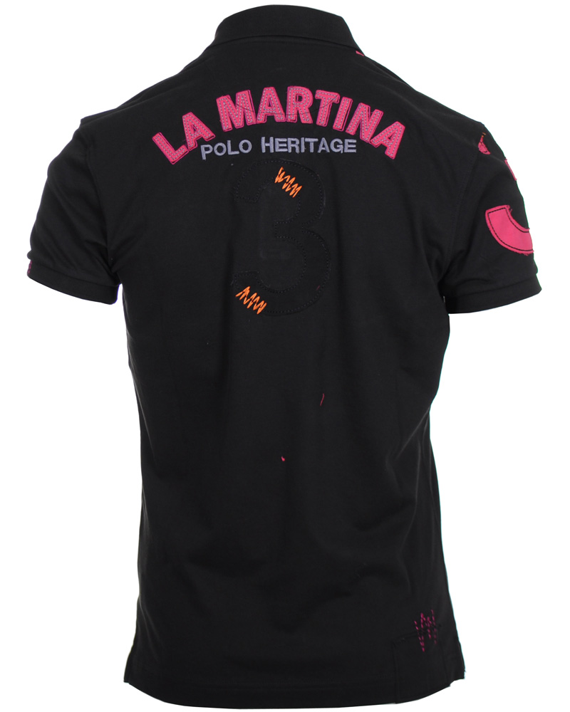 Heren | Polo's | La Martina | Replica Piquet Stretch Black