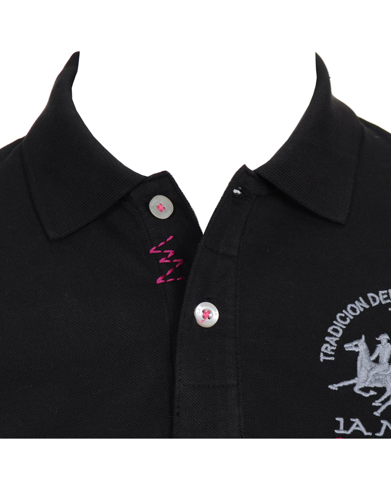 Heren | Polo's | La Martina | Replica Piquet Stretch Black