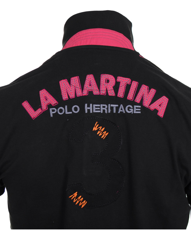 Heren | Polo's | La Martina | Replica Piquet Stretch Black