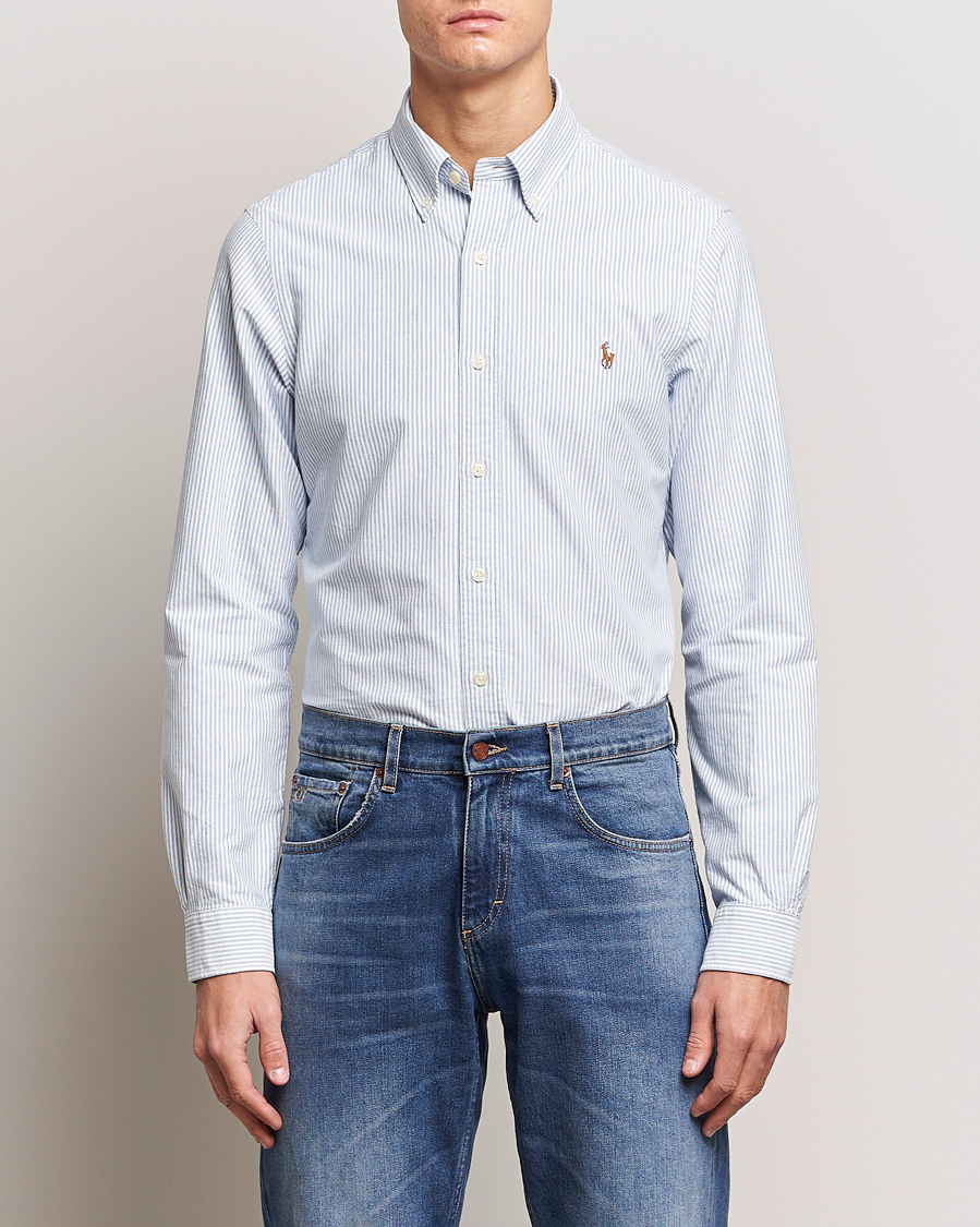 Heren | Oxford overhemden | Polo Ralph Lauren | Slim Fit Shirt Oxford Stripes Blue