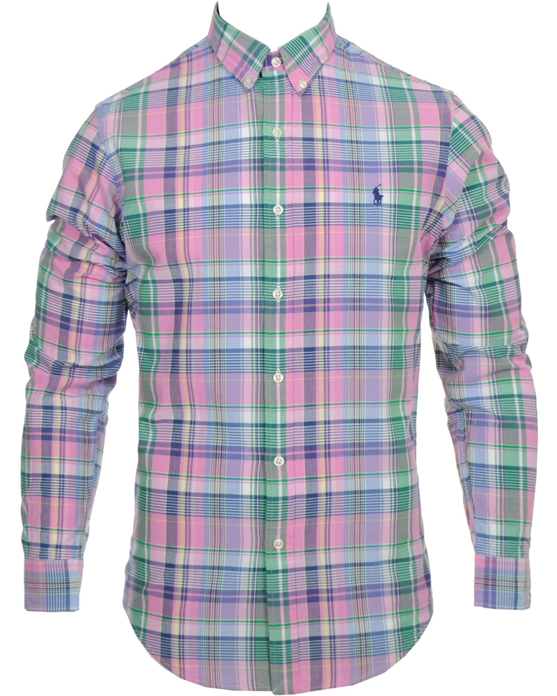 Heren | Overhemden | Polo Ralph Lauren | Slim Fit Shirt Check Pink/Blue