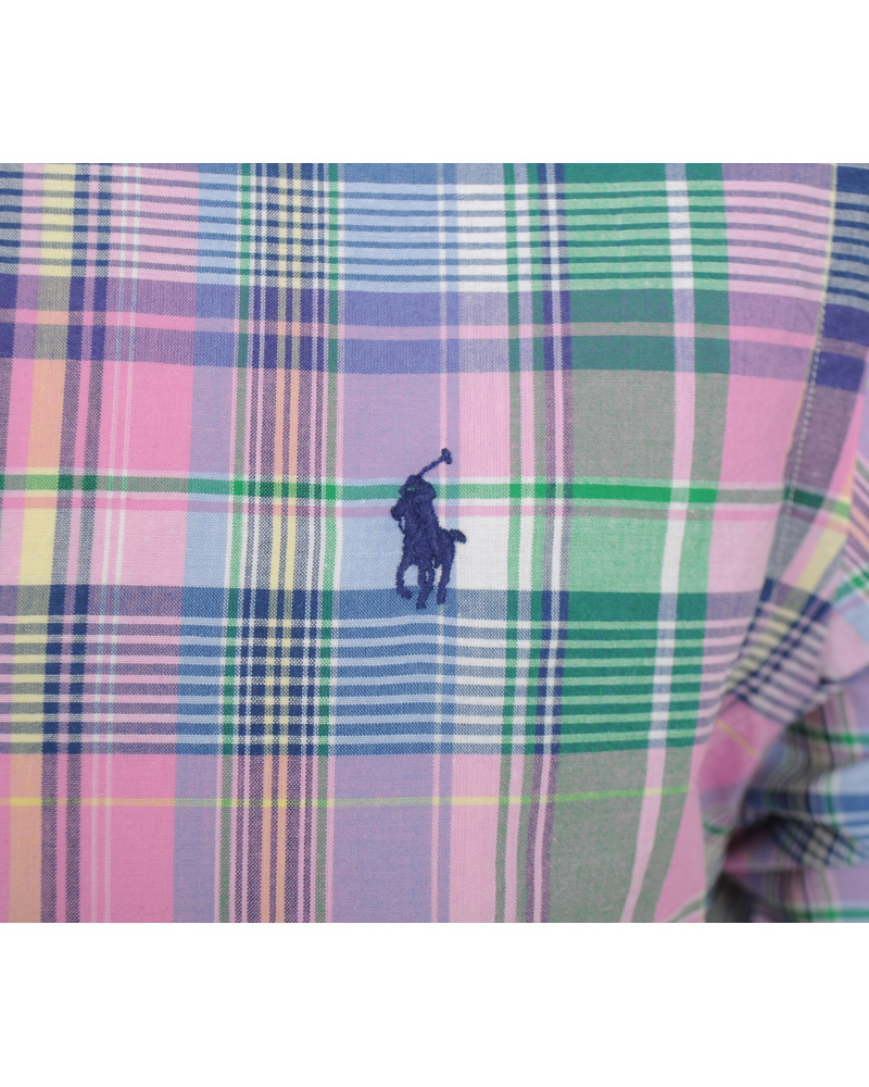 Heren | Overhemden | Polo Ralph Lauren | Slim Fit Shirt Check Pink/Blue
