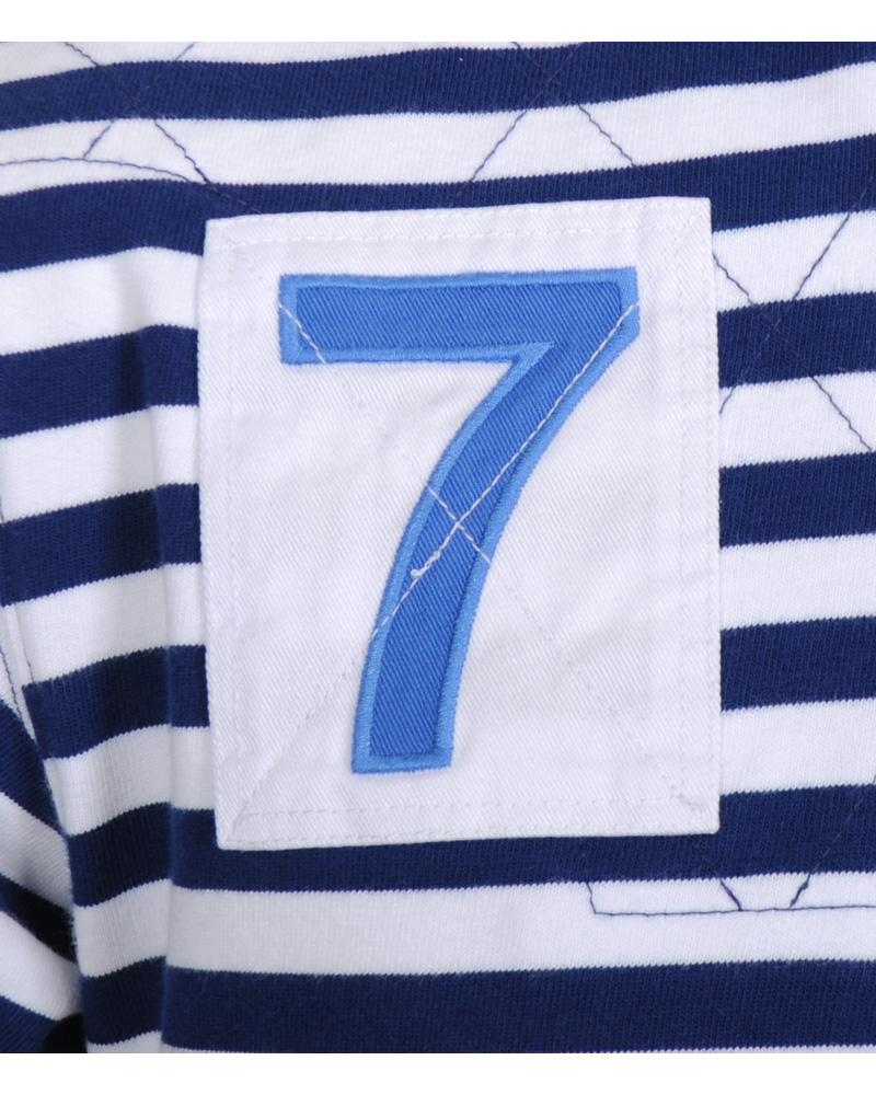 Heren | Truien | Hackett | London Quilt Stripe Rugger Blue/White