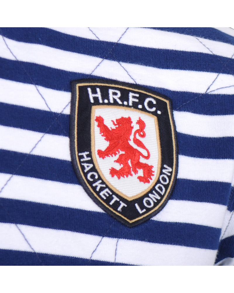 Heren | Truien | Hackett | London Quilt Stripe Rugger Blue/White